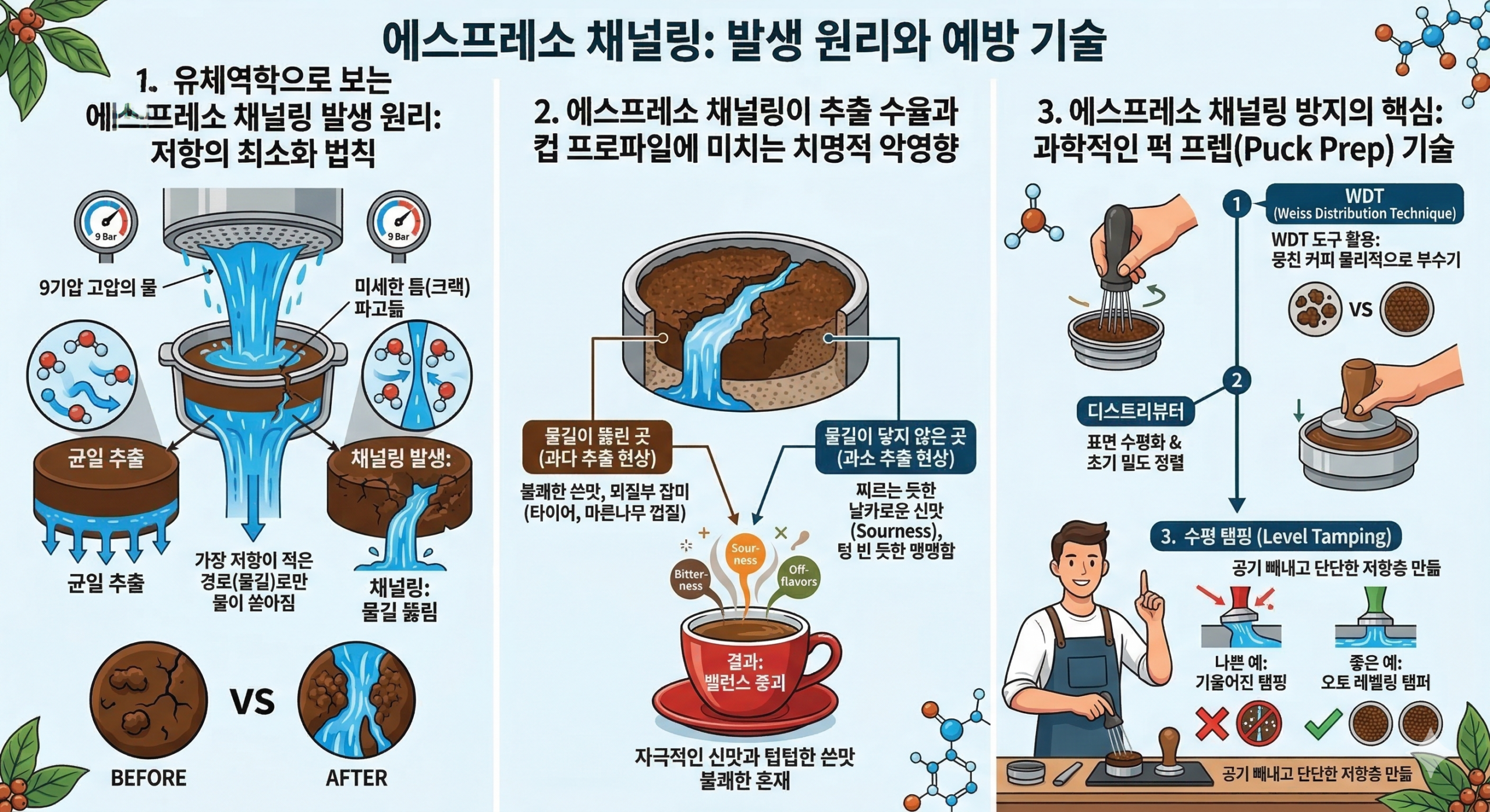 에스프레소 채널링 원리와 예방기술 : 퍽 프렙