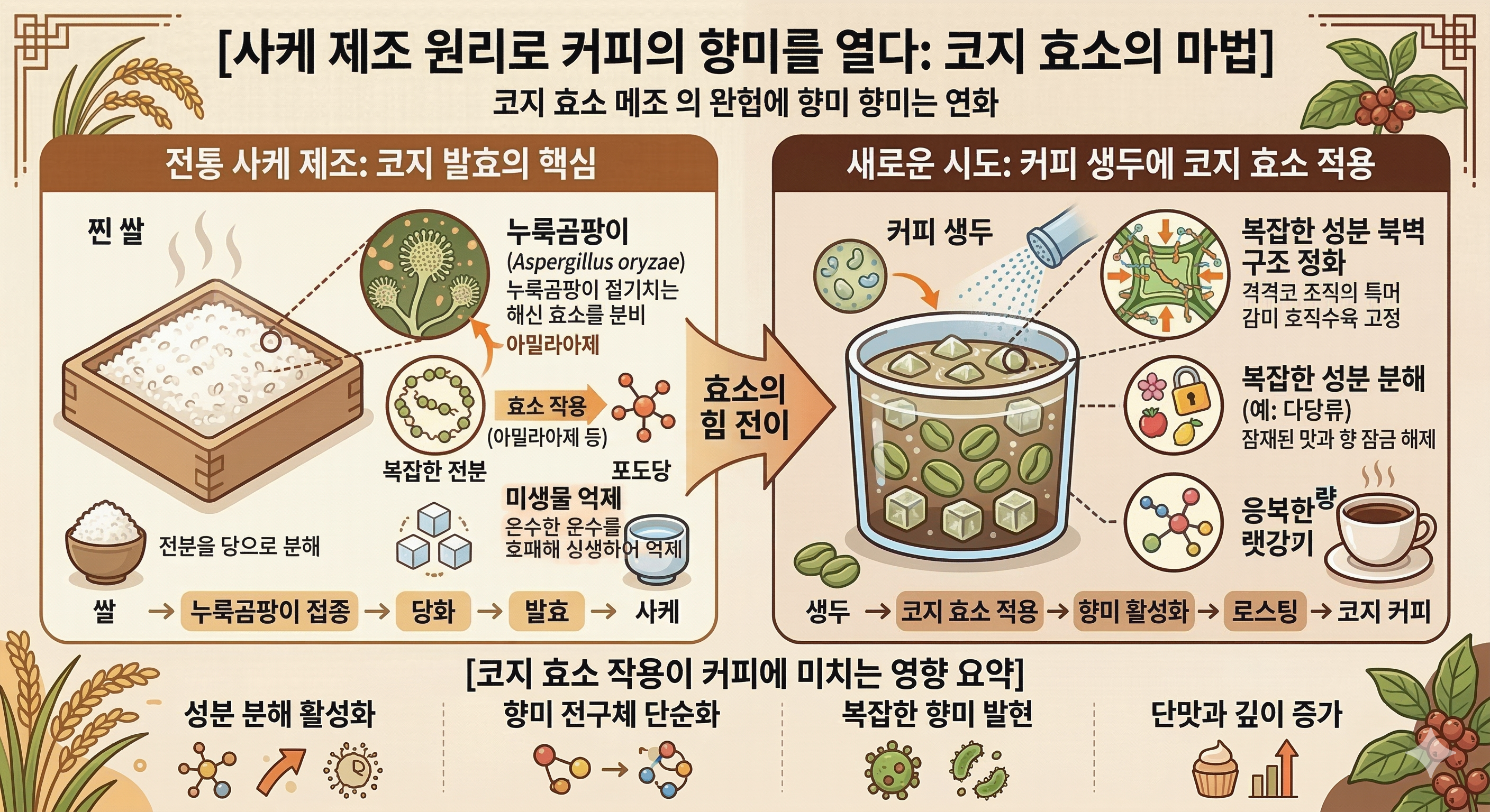 사케 제조 방식, 커피에 접목한 효소 작용과 놀라운 향미 변화