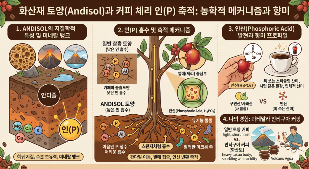 화산재 토양(Andisol)이 커피 체리 인(P) 축적에 미치는 농학적 메커니즘