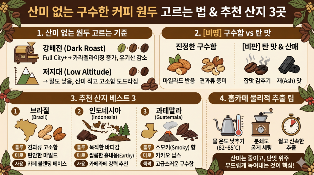 산미 없는 구수한 커피 원두 고르는 법과 추천 산지 3곳