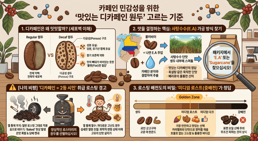 카페인에 민감한 사람을 위한 맛있는 디카페인 원두 고르는 기준