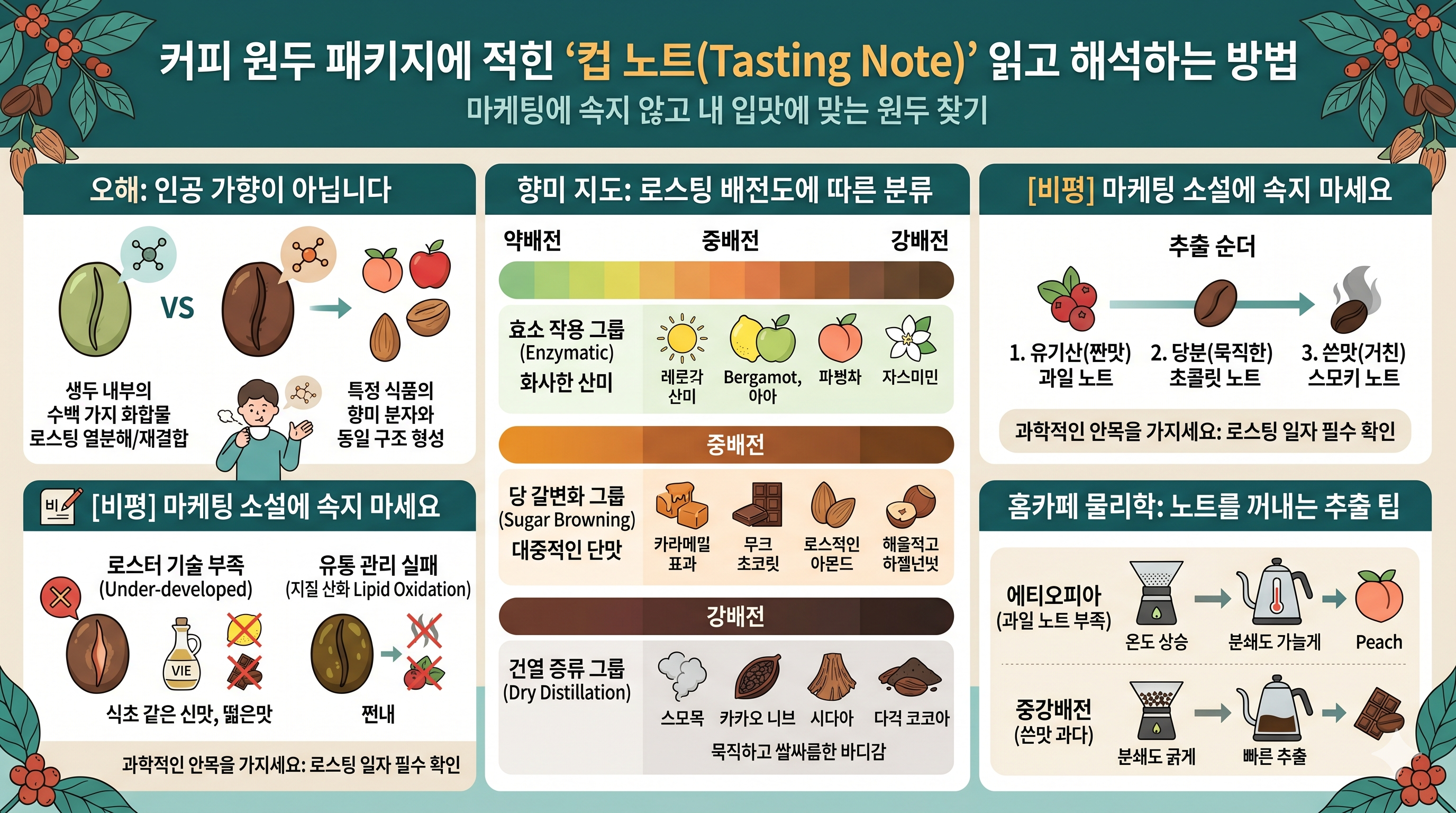 커피 원두 패키지에 적힌 '컵 노트(Tasting Note)' 읽고 해석하는 방법